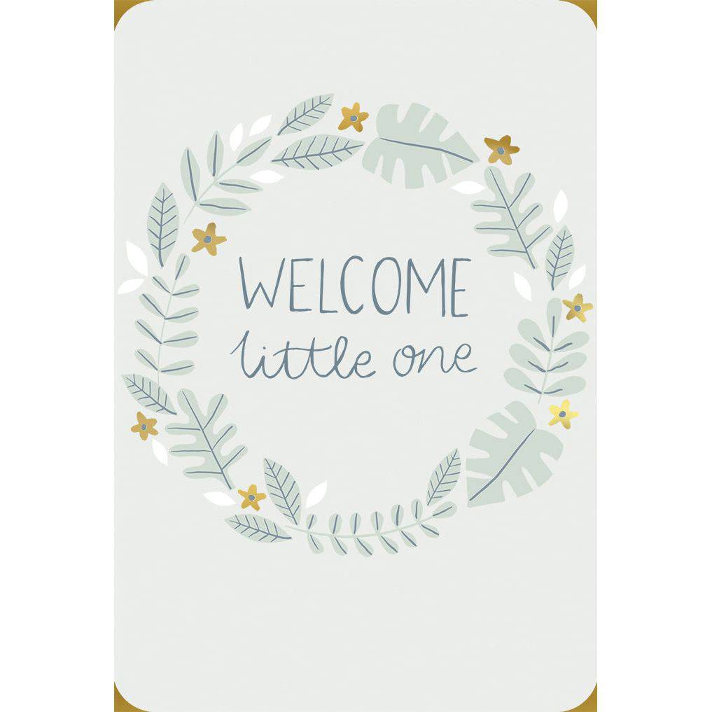 Pictura Welcome Wreath Baby Card with floral design for greeting and celebration, ideal for new baby congratulations.